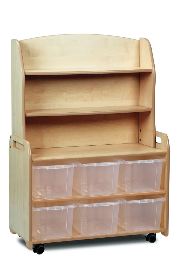 Armoire-buffet galloise mobile avec 6 conteneurs transparents — Millhouse Jouets Éducatifs Scolaires