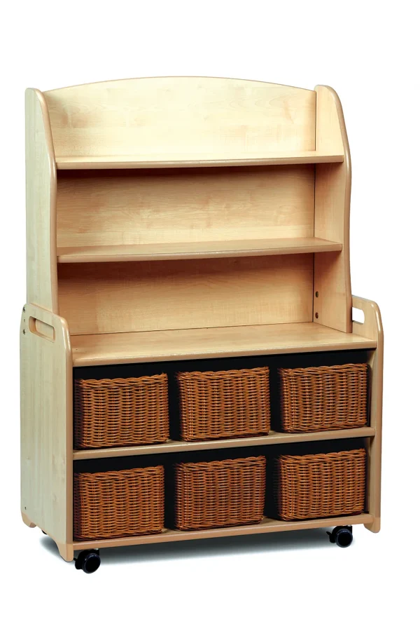 Armoire-buffet galloise mobile avec rangement et 6 paniers — Millhouse Jouets Éducatifs Scolaires