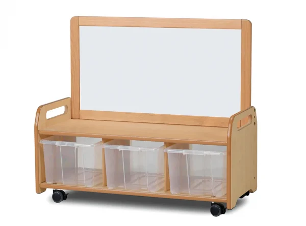 Système de rangement magnétique mobile avec 3 conteneurs transparents — Millhouse Jouets Éducatifs Scolaires