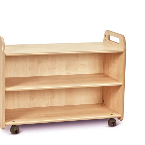 Étagère mobile avec vitrine et panneau arrière miroir (vide) — Millhouse Jouets Éducatifs Scolaires
