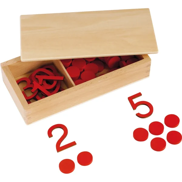 Montessori Chiffres et Jetons dans Boîte Bois — Eduplay jouet pédagogique maternelle