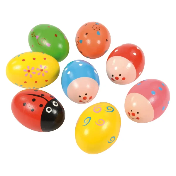 Œufs de hochet à motifs, set de 8 — Eduplay jouet pédagogique