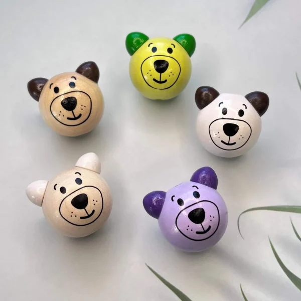 Perle motif 3D Ourson II — Kiki-Ena Matériel créatif Bois naturel