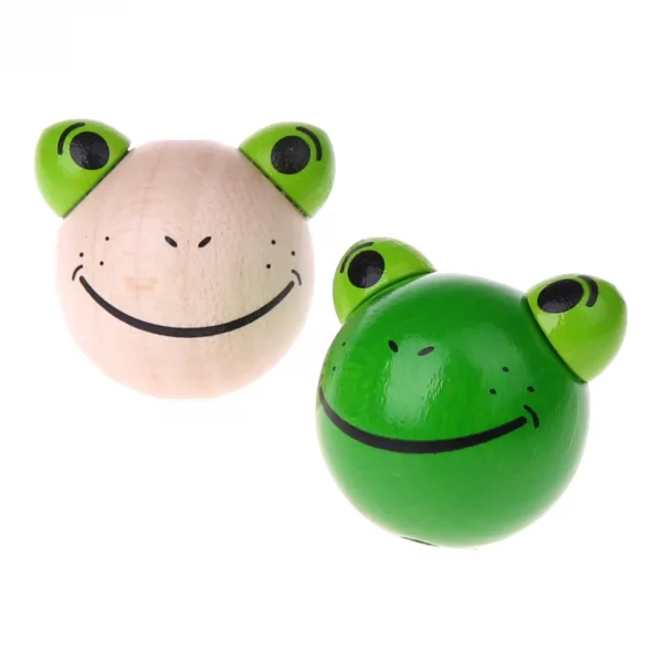 Perle motif 3D Grenouille — Kiki-Ena Matériel de bricolage Bois naturel