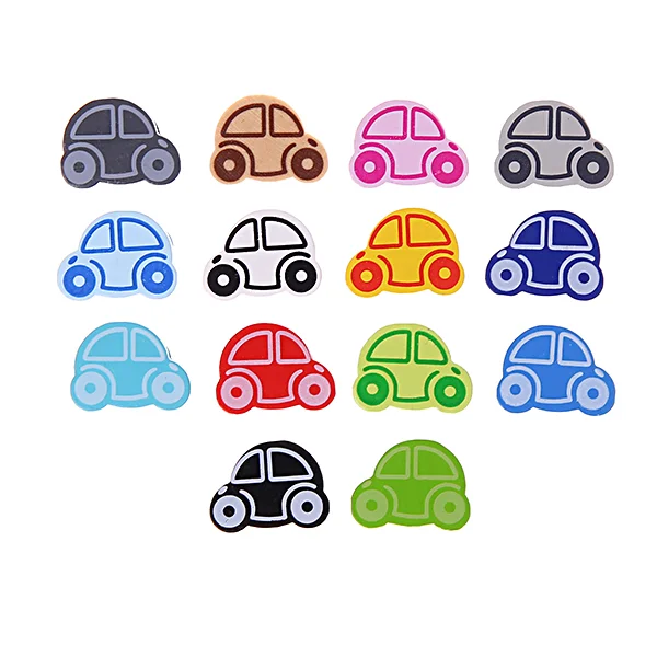 Perle à motif Voiture Mini — Kiki-Ena Matériel de bricolage Bois naturel