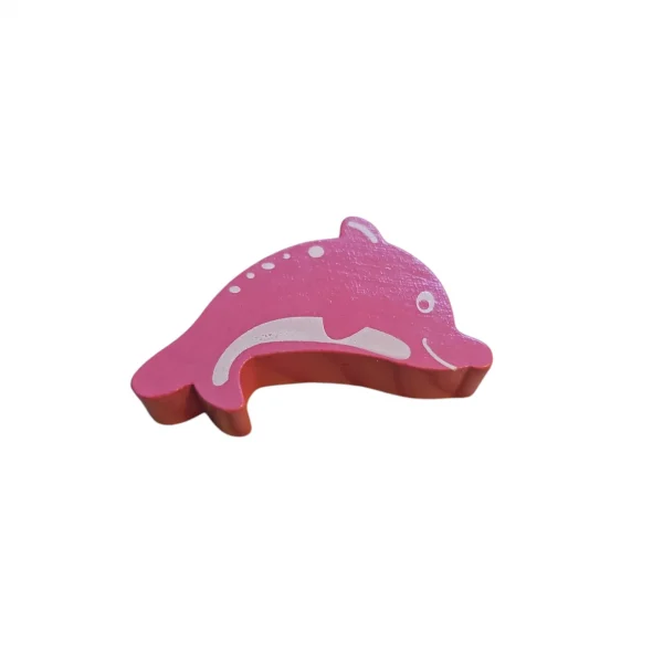 Perle à motif Dauphin • rose — Kiki-Ena Matériel de bricolage Bois naturel
