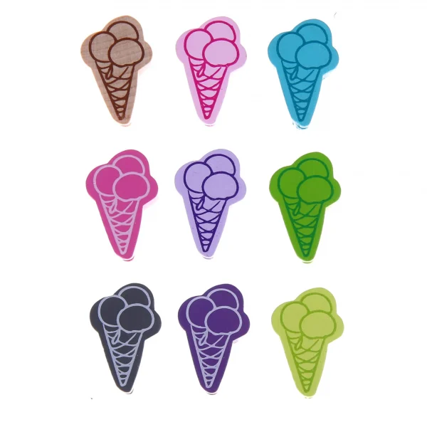 Perle motif Glace - SOLDE — Kiki-Ena Matériel de bricolage Bois naturel