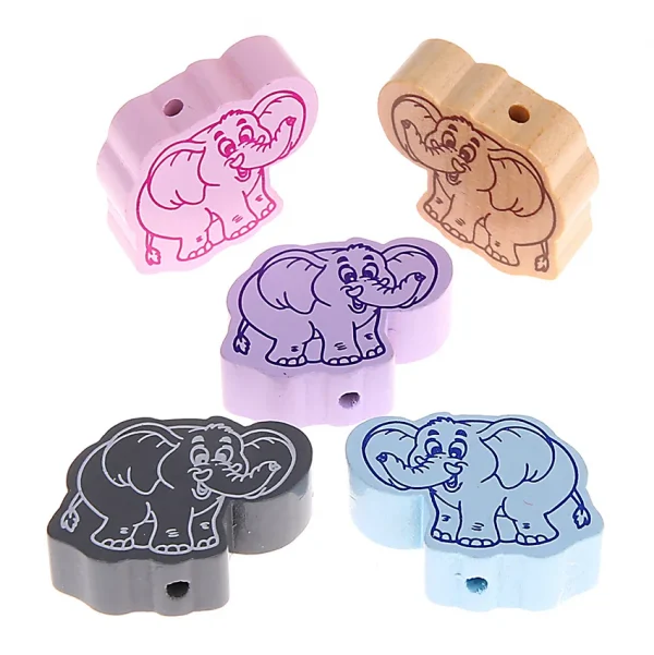 Perle à motif Éléphant II — Kiki-Ena Matériel de bricolage Bois naturel