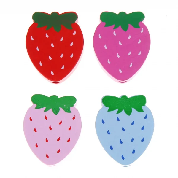 Perle motif Fraise — Kiki-Ena Matériel créatif Bois naturel