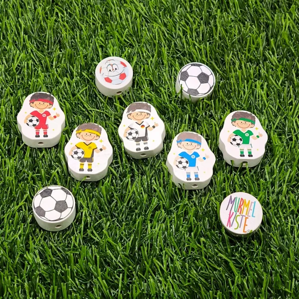 Perle motif Footballeur — Kiki-Ena Matériel de bricolage Bois naturel