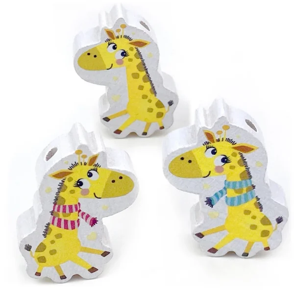 Perle motif Girafe — Kiki-Ena Matériel créatif Bois naturel
