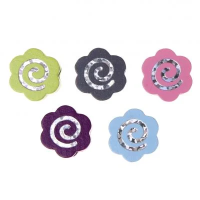Perle motif Petite fleur pailletée Spirale Perçage de sécurité — Kiki-Ena Matériel de bricolage Bois naturel