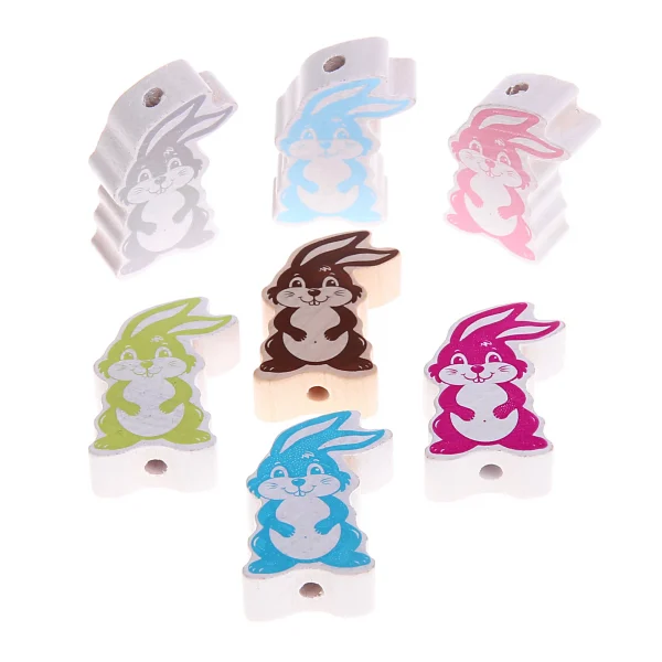Perle motif Lapin — Kiki-Ena Matériel de bricolage Bois naturel