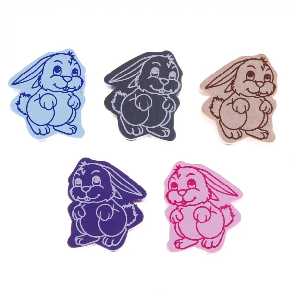 Perle motif Lapin II — Kiki-Ena Matériel de bricolage Bois naturel