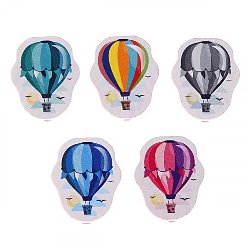 Perle motif Montgolfière — Kiki-Ena Matériel créatif Bois naturel