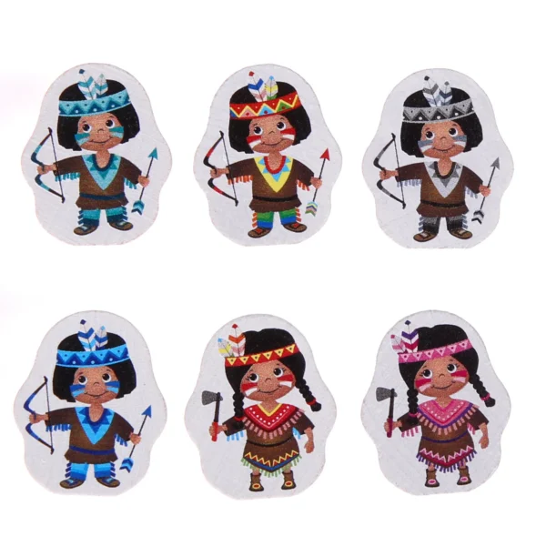 Perle motif Indien • Indienne — Kiki-Ena Matériel de bricolage Bois naturel