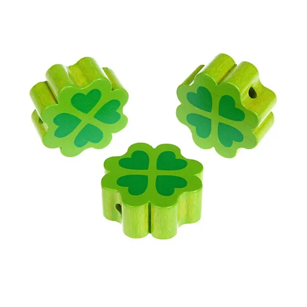 Perle motif Trèfle — Kiki-Ena Matériel créatif Bois naturel
