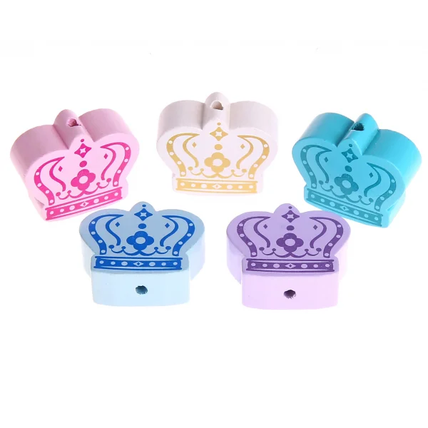 Perle motif Couronne royale — Kiki-Ena Matériel de bricolage Bois naturel