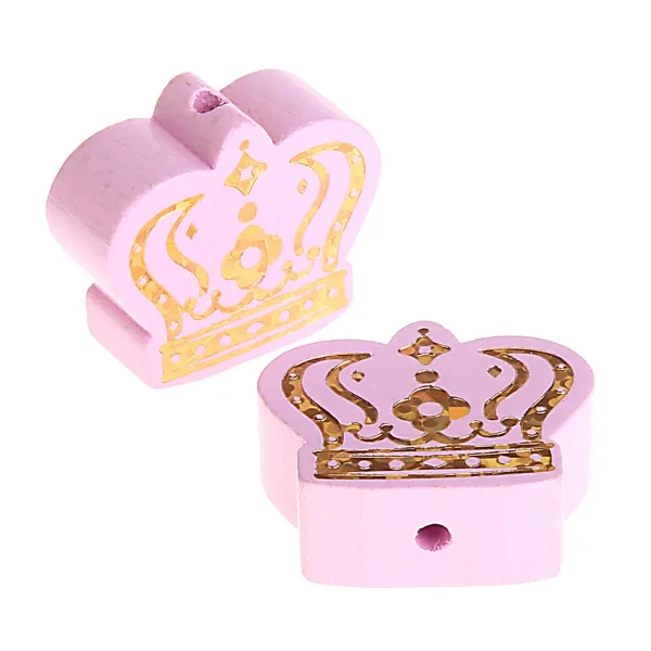 Perle motif Couronne royale Or scintillant — Kiki-Ena Matériel de bricolage Bois naturel