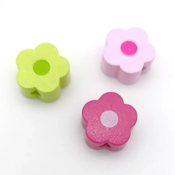 Perle motif Mini-Fleur — Kiki-Ena Matériel créatif Bois naturel