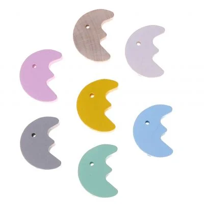 Perle motif lune — Kiki-Ena Matériel de bricolage bois naturel