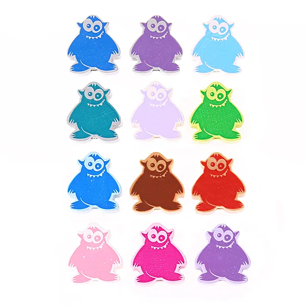 Perle motif petit monstre — Kiki-Ena Matériel de bricolage bois naturel
