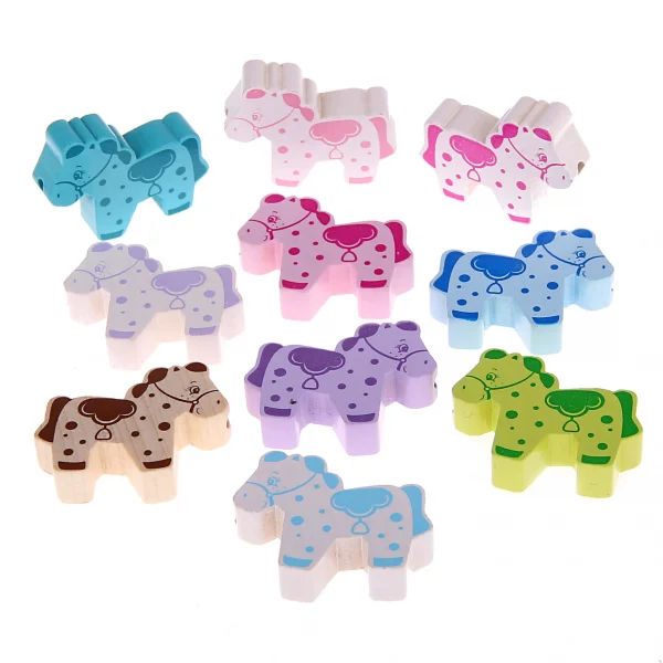 Perle motif Cheval — Kiki-Ena Fournitures créatives Bois naturel