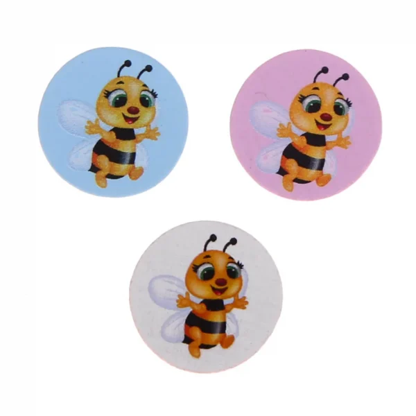 Perle motif Disque Abeille — Kiki-Ena Matériel de bricolage Bois naturel