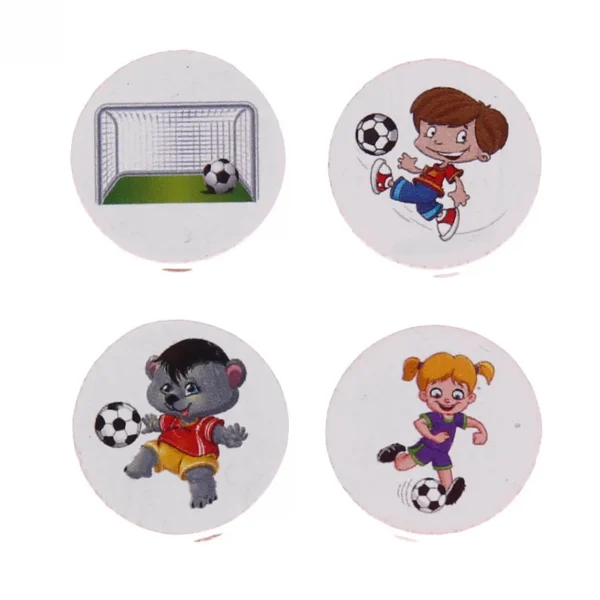 Perle motif Disque Motifs de football — Kiki-Ena Fournitures créatives Bois naturel