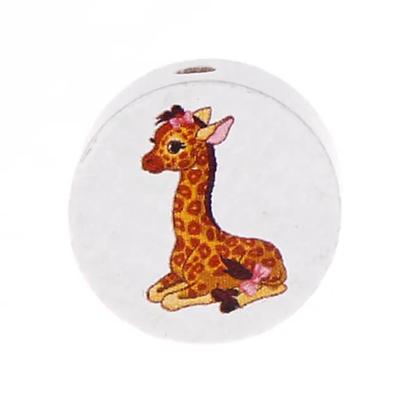 Perle motif Disque Girafe — Kiki-Ena Matériel de bricolage Bois naturel