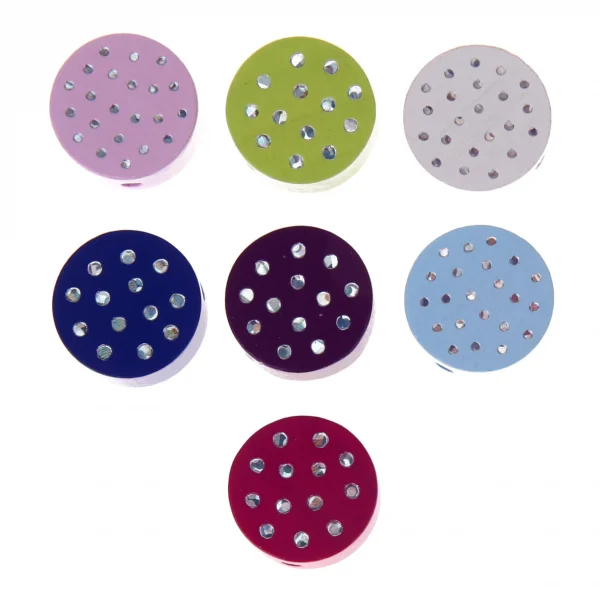 Perle motif Disque Paillettes — Kiki-Ena Matériel créatif Bois naturel
