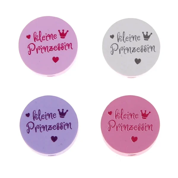 Perle motif Disque Petite Princesse — Kiki-Ena Matériel de bricolage Bois naturel
