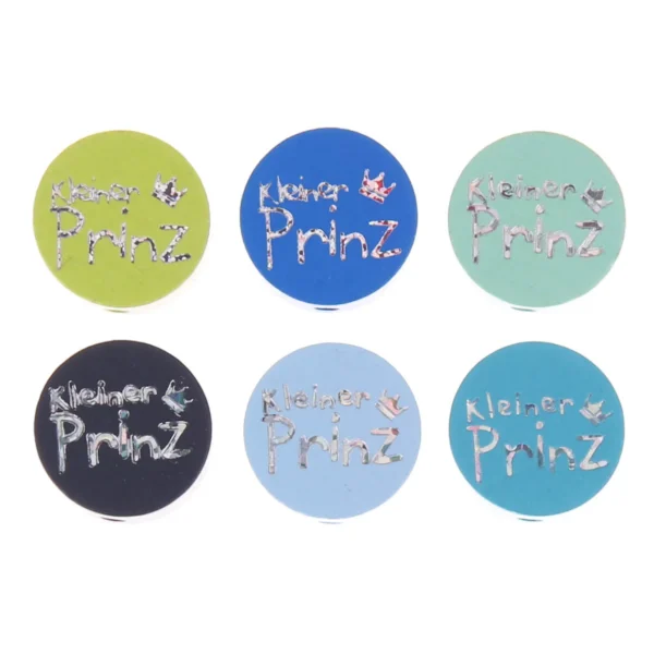 Perle à motif Disque Petit Prince paillettes — Kiki-Ena Matériel de bricolage Bois naturel