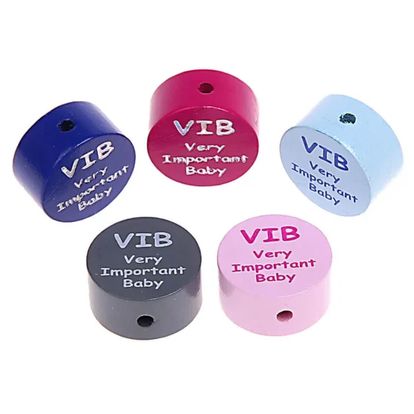 Perle motif Disque VIB Very Important Baby — Kiki-Ena Matériel de bricolage Bois naturel