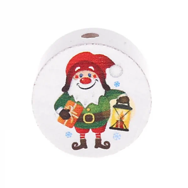Perle à motif Disque Lutin — Kiki-Ena Matériel de bricolage Bois naturel