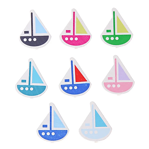 Perle motif Petit bateau — Kiki-Ena Matériel créatif Bois naturel