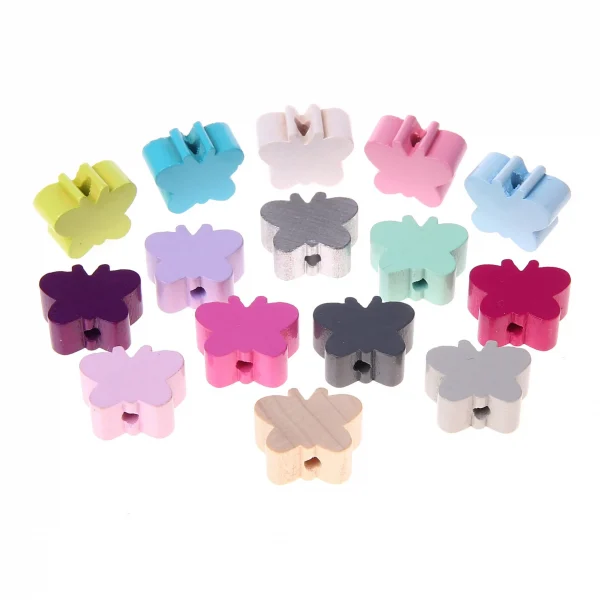 Perle motif Papillon Mini — Kiki-Ena Matériel de bricolage Bois naturel