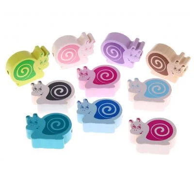 Perle à motif Escargot — Kiki-Ena Matériel artisanal Bois naturel