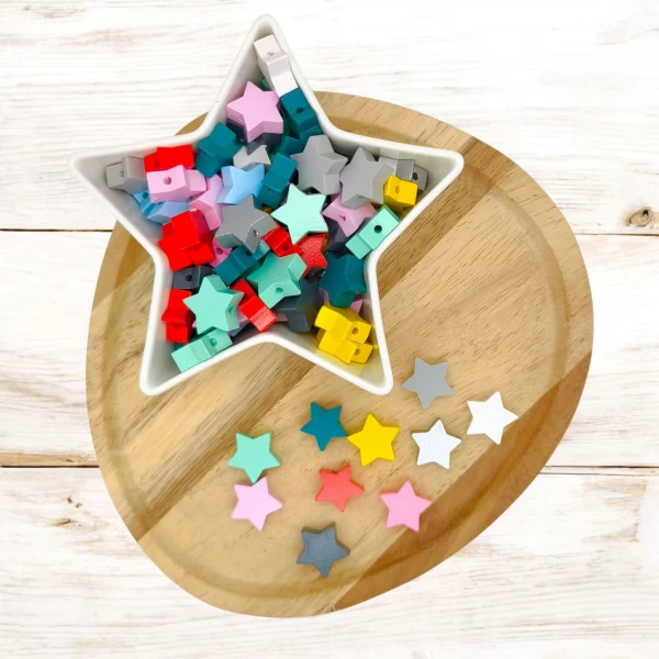 Perle motif Étoile — Kiki-Ena Fournitures créatives Bois naturel