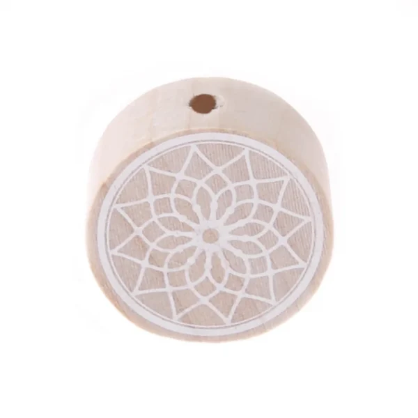 Perle motif Attrape-rêves — Kiki-Ena Matériel de bricolage Bois naturel