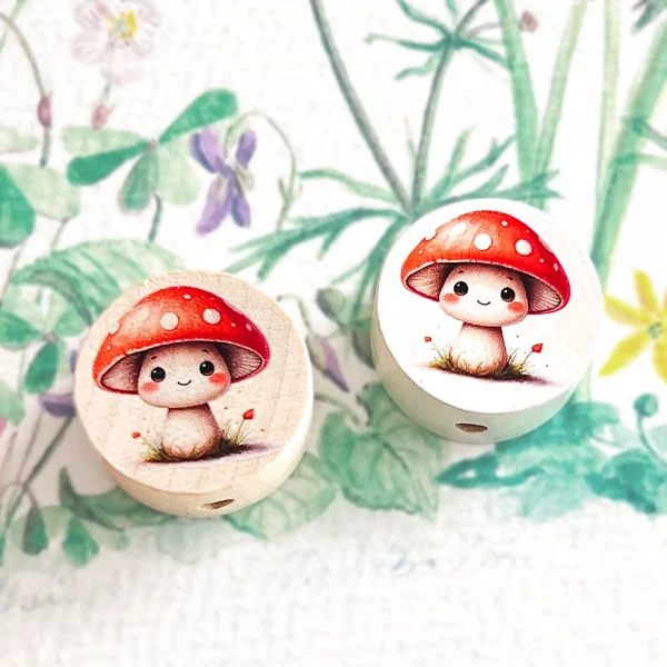 Perle motif Champignon forêt — Kiki-Ena Bastelmaterial Naturholz