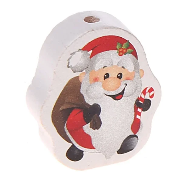 Perle à motif Père Noël — Kiki-Ena Matériel de bricolage Bois naturel