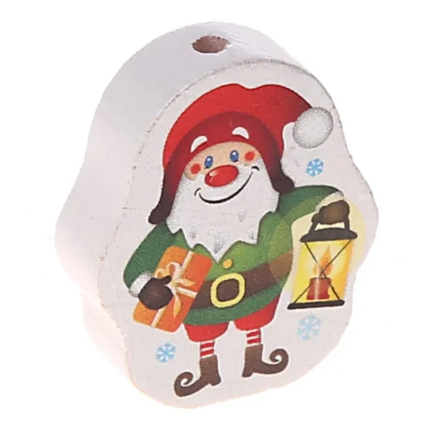 Perle à motif Lutin — Kiki-Ena Matériel de bricolage Bois naturel