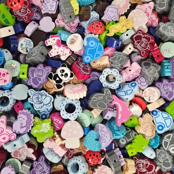 Mélange perles à motifs - SOLDES 100g — Kiki-Ena matériel de loisir créatif bois naturel