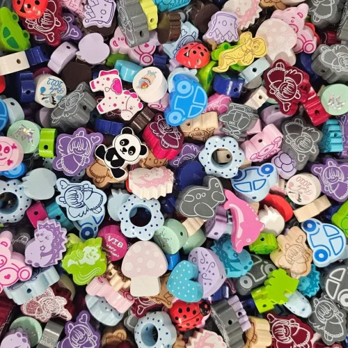 Mélange perles à motifs - SOLDES 500g — Kiki-Ena matériel de loisir créatif bois naturel