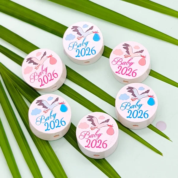 Disque motif Bébé 2026 — Kiki-Ena Matériel de loisirs créatifs Bois naturel
