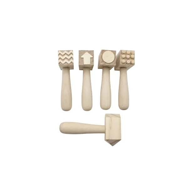 Ensemble de marteaux à motifs en bois 5 pièces — Jouet pédagogique Eduplay maternelle