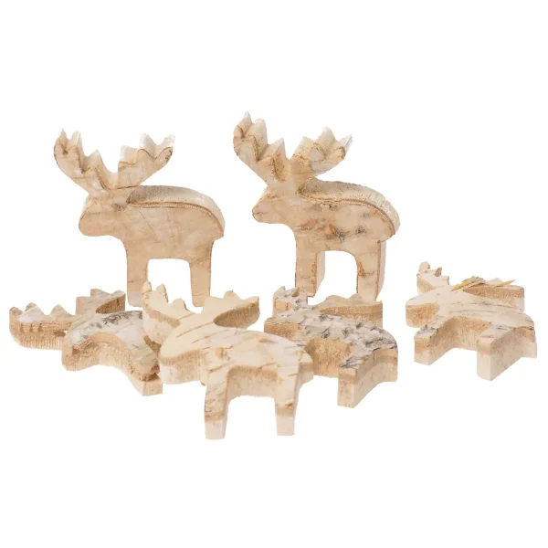Rondelles de bois naturel Élan assortiment de 6 — Eduplay jouets pédagogiques maternelle