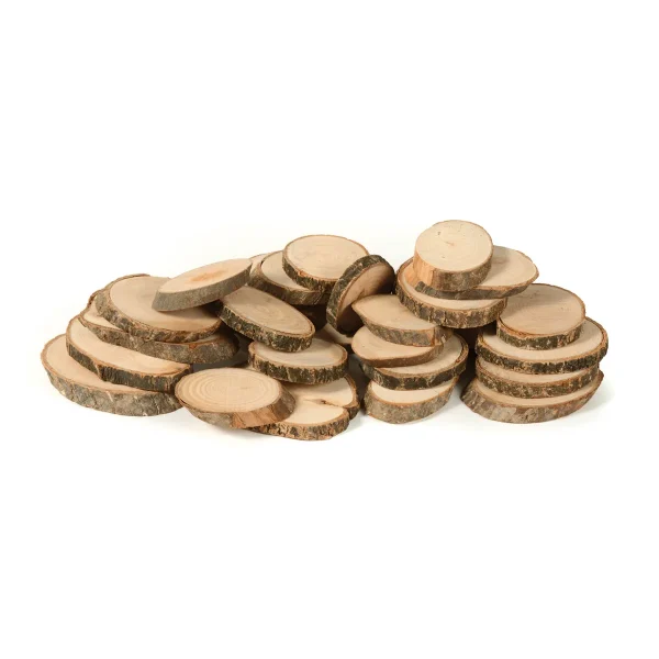 Ensemble de 30 rondelles de bois naturel ovales — Jouet éducatif Eduplay