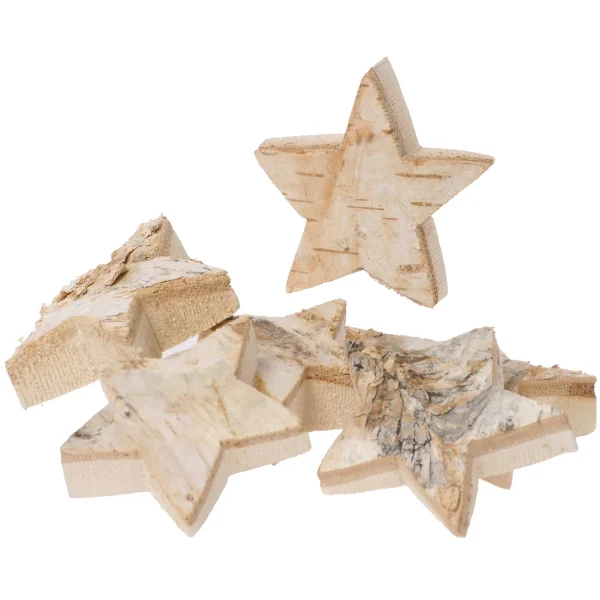 Rondelles de bois naturel Étoile assortiment de 6 — Eduplay jouets pédagogiques maternelle